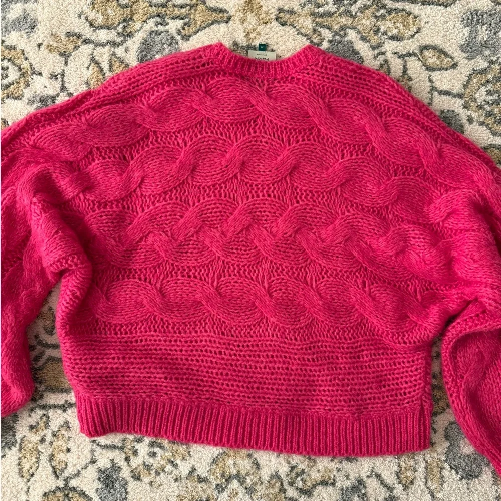 Farm Rio Pink Maxi Cable Knit Sweater‎ Medium Pristine Condition - Picture 6 of 8